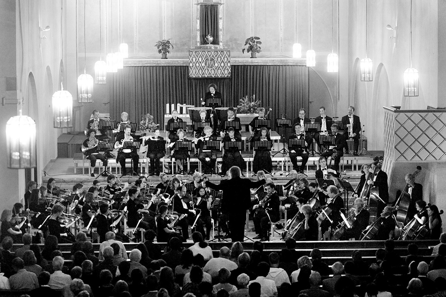 Das Orchester bei der Probenarbeit